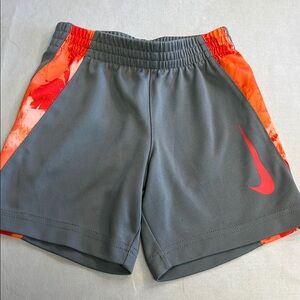 3T Nike Gray and Orange Athletic Shorts with Elastic Waistband